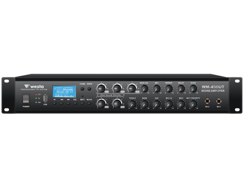 Westa WM 450 UT 5 Bölge Volüm Kontrol 450W 100V/8 ohm Mikser Amfi